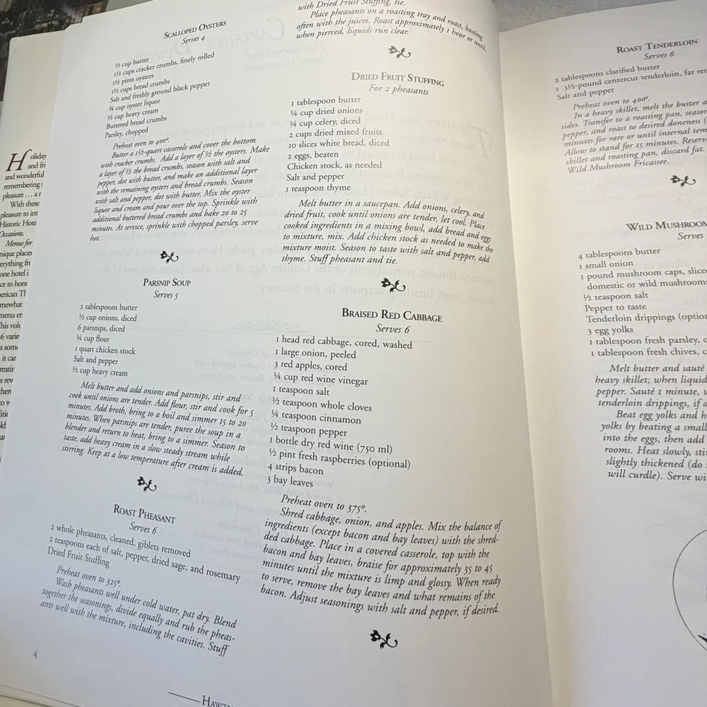 Menus for Special Occasions from Historic Hotels of America by National Trust...